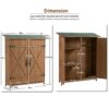 Outdoor Storage Shed With Lockable Door, Wooden Tool Storage Shed With Detachable Shelves & Pitch Roof - Yellow Brown - Image 2