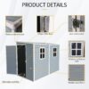 Outdoor Storage Shed With Floor Resin Shed With Two-Window, Waterproof, Lockable Doors For Patio, Yard, Lawn - Gray - Image 3