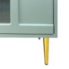 Accent Cabinet Lacquered Wooden Cabinet With 4 Glass Doors Sideboard Buffet Server Cabinet Storage Cabinet, For Living Room, Entryway, Hallway, Office, Kitchen And Dining Room - Mint Green - Image 6