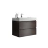 Alice - 30" Bathroom Vanity With Sink, Large Storage Wall Mounted Floating Bathroom Vanity For Modern Bathroom, One-Piece Sink Basin Without Drain And Faucet - Walnut / White - Image 4