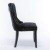 Nikki - Modern, High-End Tufted Solid Wood Contemporary Velvet Upholstered Dining Chair With Wood Legs Nailhead Trim (Set of 2) - Black - Image 6