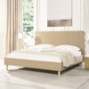 Stockholm - King Modern Wavy Headboard Platform Bed - Fawn Brown - Image 9