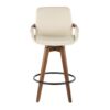 Cosmo - Mid-Century Counter Stool - Walnut / Cream - Image 5