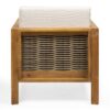 Outdoor 4 Seater Acacia Wood Chat Set With Wicker Accents And Cushions - Teak / Mixed Brown / Beige - Image 15