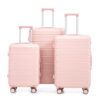 Set 3 Pieces 20" / 24" / 28" Abs Spinner Wheel Luggage, Matching Color, With Combination Lock - Pink - Image 22