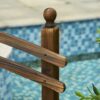 Outsunny - Fir Wood Garden Bridge Arc Walkway With Side Railings, Perfect For Backyards, Gardens, & Streams, Carbonized - Brown - Image 8