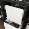 Modern Sideboard Buffet Cabinet With Doors And Unique Panel Styling - Black / Blue - Image 15