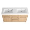 Original 60" Freestanding Bathroom Vanity With Double Resin Sink Soft Closing Doors & Drawers Plywood - Oak - Image 10