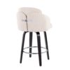 Dahlia - Contemporary Counter Stool With Round Footrest (Set of 2) - Black / Cream - Image 4