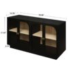 Storage Cabinet With Door For Living Room, Dining Room - Black - Image 3