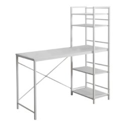 Computer Desk For Home Office, Laptop, Storage Shelves, Contemporary And Convenient Design - White