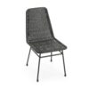 Aluminum And Rattan Chat Set, Outdoor Patio Set Includes Rattan Dining Chair Set Of 2 And C Shaped Side Table - Dark Brown - Image 5