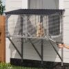 Premium Cat Window Box With Bug Proof Net For Large Indoor Cats Spruce Wood & Polyester - Antique Gray - Image 7
