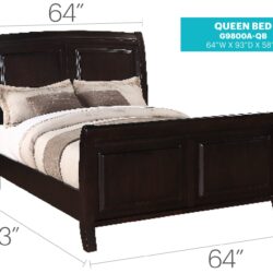 Queen Bed Elegant Transitional - Cappuccino