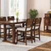 Casual Counter Height Double Pedestal Dining Table - Brown - Image 4
