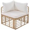 7 Pieces Outdoor Patio Furniture, All-Weather Rattan Sectional Sofa Set With Thick Cushions And Pillows, Freely Combined Conversation Sets For Garden, Backyard, Balcony - Beige - Image 16