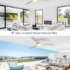 Wooden Ceiling Fan With 18W Led Light 3 Solid Wood Blades Remote Control Reversible Dc Motor For Home - Silver - Image 6