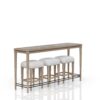 Glass Console Table With 3 Stools - Frosted - Image 8
