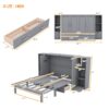 Full Size Murphy Bed With Shelves, Drawers And USB Ports - Gray - Image 15