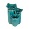 Decorative Ceramic Water Fountain With 3 Tier Design, Indoor Outdoor Tabletop Fountain - Antique Blue - Image 2