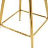 Modern Design High Stool With Gold Plated Legs For Kitchen Dining Linen (Set of 2) - Dark Gray - Image 9