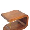 S Curve Brass Bedside Table - Dark Brown - Image 4