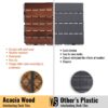 30 Piece Interlocking Deck Tiles Striped Pattern, Square Acacia Hardwood Outdoor Flooring For Patio, Bancony, Pool Side - Brown - Image 31