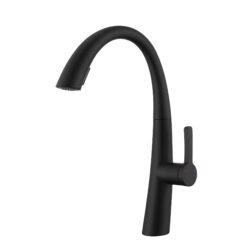 High Arc Stainless Steel Pull Out Kitchen Faucet With Dual Modes And 360 Degree Rotation - Matte Black
