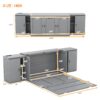 Queen Size Murphy Bed With Shelves, Cabinets And USB Ports - Gray - Image 13