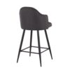 Ahoy - Contemporary Fixed Height Counter Stool With Square Footrest (Set of 2) - Black / Charcoal - Image 4