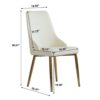 Modern Sponge-Filled Dining Chair, Solid Wood Metal Legs, Suitable For Restaurants, Living Rooms And Rooms (Set of 2) - White - Image 19