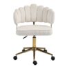 Modern Home Office Desk Chair With Wheels, Swivel, Height Adjustable - Beige - Image 14