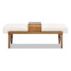 Billie - Modern Telephone Bench With Sliding Shelf - Ivory White - Image 6