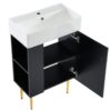 Bathroom Vanity, Combo Cabinet, Bathroom Storage Cabinet, Single Ceramic Sink, Left Side Storage - Black - Image 13
