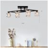 6 Light Crystal Ceiling Light For Dining Room, Modern Ceiling Lamp With Light Fixture For Farmhouse Entryway Living Room (6*G9 Bulbs Included) - Matte Black - Image 6
