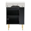 Bathroom Vanity, Combo Cabinet, Bathroom Storage Cabinet, Single Ceramic Sink, Left Side Storage - Black - Image 17