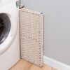 Laundry Hamper With Lid PE Rattan Powder Coating Frame Clothes Hampers With 2 Removable Bags, 100L - Gray - Image 39