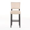 Barstools With Rivet Decoration (Set of 2), Wood Frame, Bar Chairs For Kitchen Island - Beige - Image 7