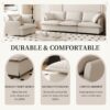 2 Piece Living Room Set With Throw Pillows Sectional Couch Sets, Upholstered 3 Seater Sofa & Armchair 4 Seat - Beige - Image 5