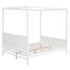 Queen Size Canopy Platform Bed With Headboard And Footboard, Slat Support Leg - White - Image 3