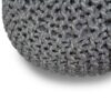 Nikki - Hand Knit Round Pouf - Gray - Image 4
