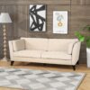 3 Seater Fabric Sofa, With Birch Legs, Study And Living Room - Beige - Image 2
