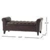 Hayes Contemporary Armed Storage Bench With Button Tufting - Brown - Image 5