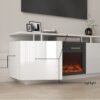 TV Cabinet, TV Unit With Fireplace, Have Heat And Flame Color Changes - White - Image 12