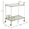 Cirro - Antique Mirror Wire Brass Serving Cart - Antique Brass / White - Image 9