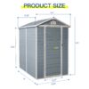4X6Ft Resin Outdoor Storage Shed Kit-Perfect To Store Patio Furniture - Gray - Image 4