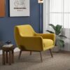 Brayden - Lounge Chair - Velvet - Brown / Gold / Yellow - Image 14