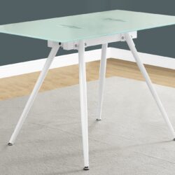 Computer Desk For Home Office, Laptop, Tempered Glass, Contemporary & Modern - White