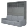 Queen Size Murphy Wall Bed With Sofa - Gray - Image 12