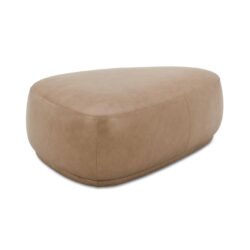 Pebble - Upholstered Rounded Triangle Cocktail Ottoman - Tuscan Tan Brown